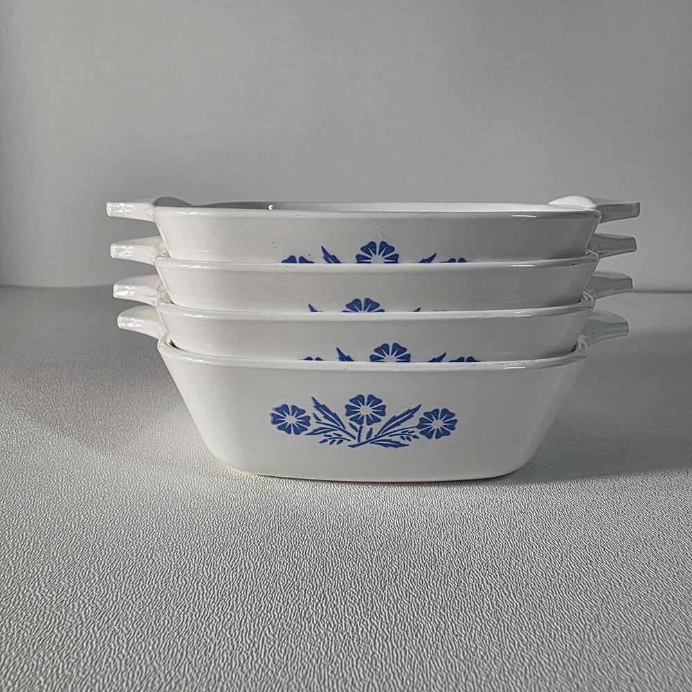 Set of 4 Corning Ware Blue Cornflower Petite Pan P-41